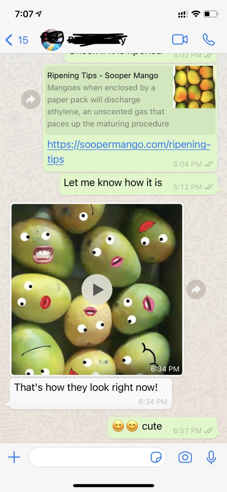 WhatsApp photo — SooperMango mango box