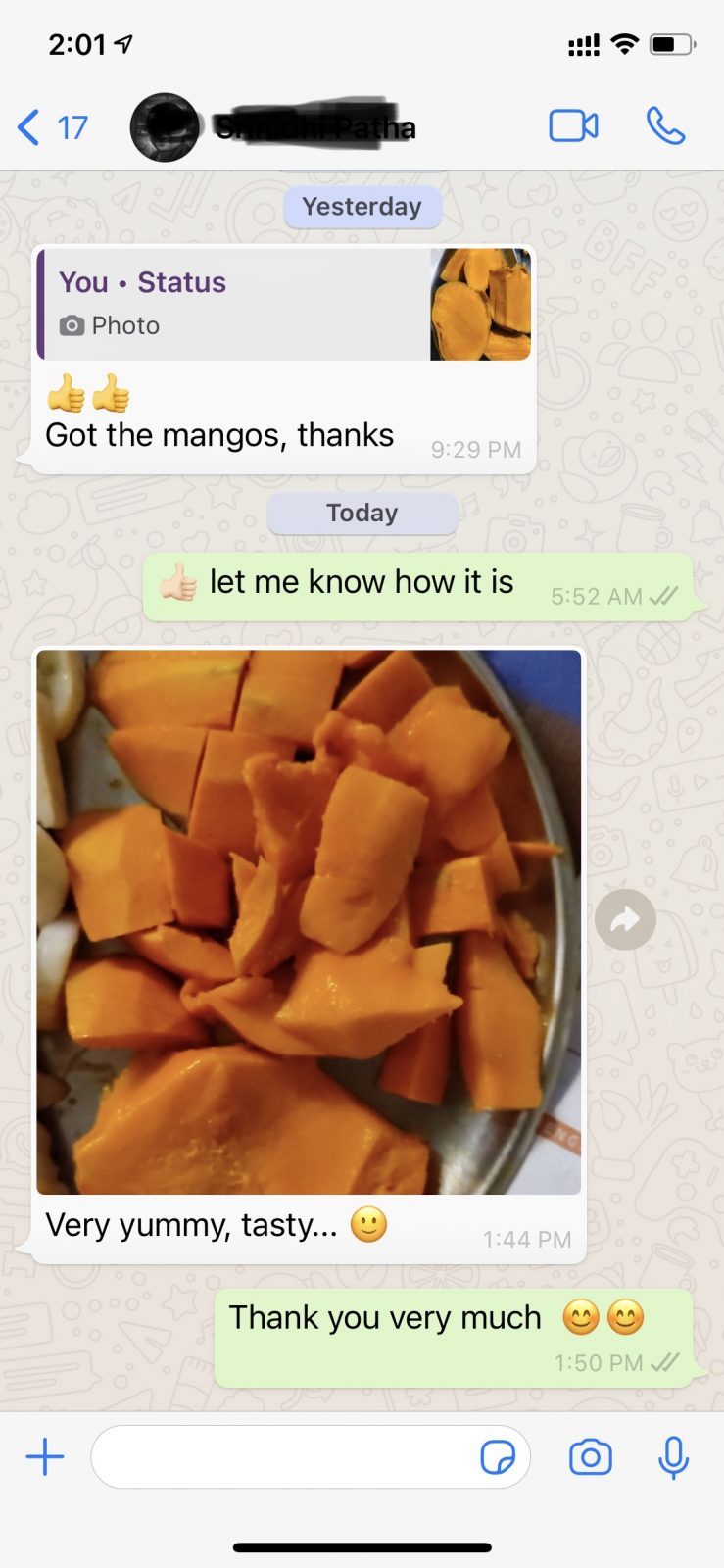 WhatsApp review — yummy SooperMango